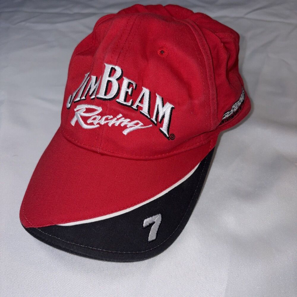 Jim Beam Racing Robby Gordon NASCAR Baseball Cap Red And Black Strap Back